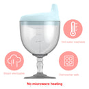 Baby Goblet No Spill Baby Sippy Cup Wine Glass for Baby Kid Party (Blue) Newly
