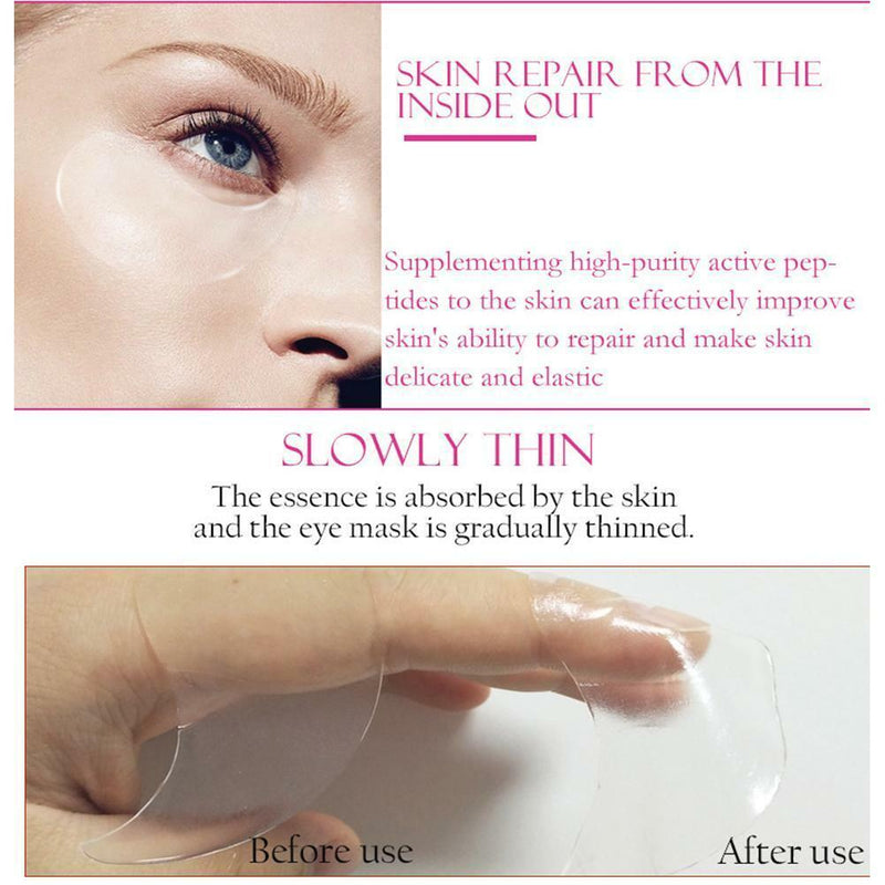 60Pcs Snail Collagen Eye Masks Remove Darks Circle Puffiness Moisturizing care