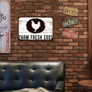 Farm Fresh Eggs Cat Metal Retro Tin Sign Poster Wall Art Home Decor Accessories