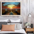 Frameless Oil Paint By Numbers Dusk Motorcycles DIY Canvas Picture Craft