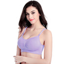 Pregnant Women Pad Feeding Bra Nursing Front Closure Clothes (XXL Purple) Newly