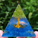 Orgonite Pyramid Amethyst Peridot Crystal Energy Purify Mind Crafts (C) Newly