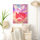 Handmade Angel Cat Heart 5D DIY Full Round Drill Drawing Kit Diamond Painting