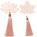 Cute Book Holder Stationery Apricot Tassel Chinese Style Metal Bookmark Leaf