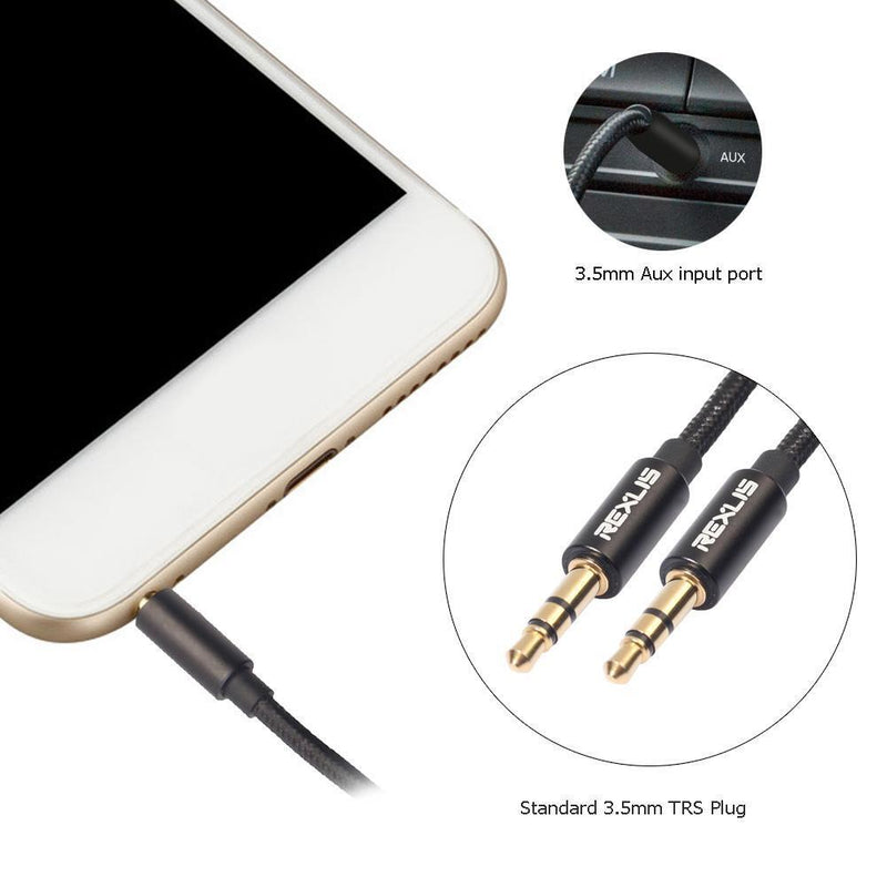 5pcs 3.5mm Jack Audio Cable Stereo Male to Male Aux Wire Cord (5m)