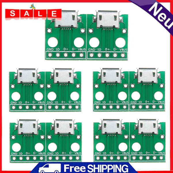 10pcs MICRO USB Adapter for DIP 5pin female B type pcb Converter L3FE