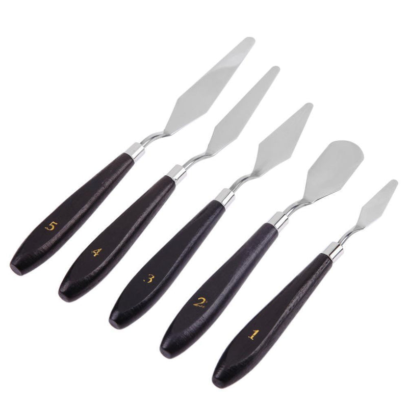 Mixed 5Pcs Stainless Steel Scraper Set Spatula Spatula for Artists Oil Painting We