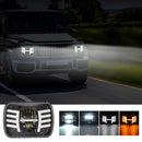 7 inch Square LED Headlight 7x6 5x7 Hi/Lo Beam Headlamp DRL Turn Signal for