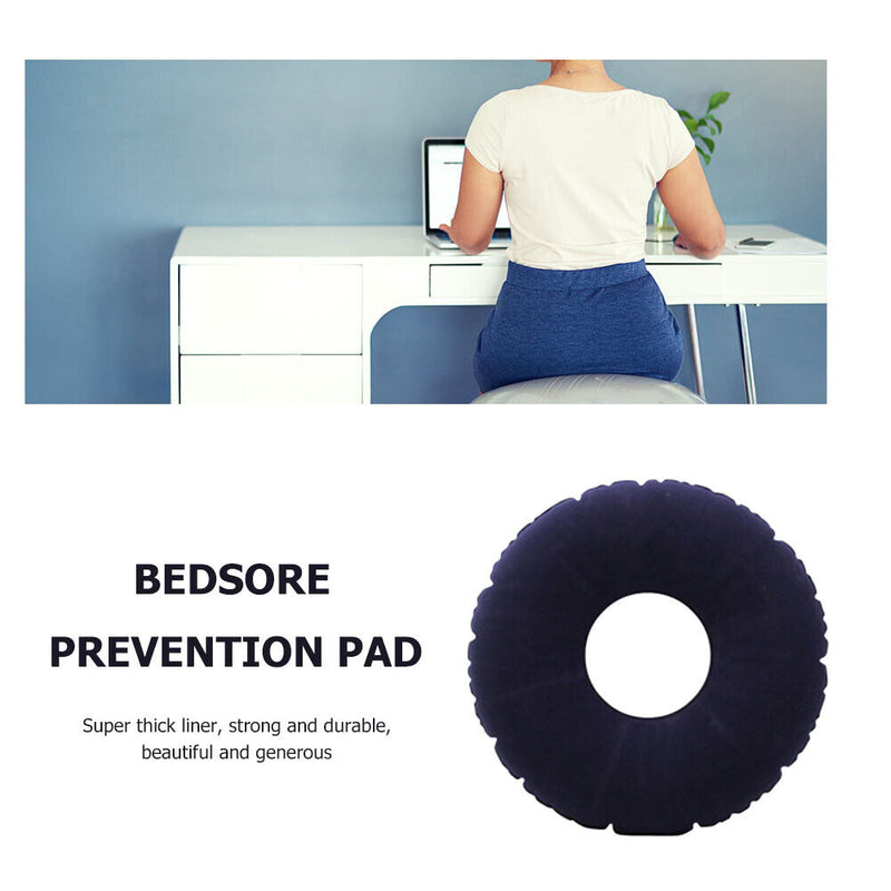 Inflatable Round Seat Cushion Massage Medical Hemorrhoid Pad (Dark Blue) Newly