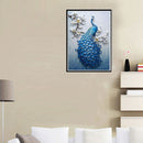 5D DIY Full Drill Diamond Painting Blue Peafowl Cross Stitch Embroidery Hom