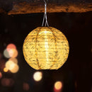 3pcs LED Round Solar Lantern Printed Waterproof Hanging Decor (Green Leaf) Newly