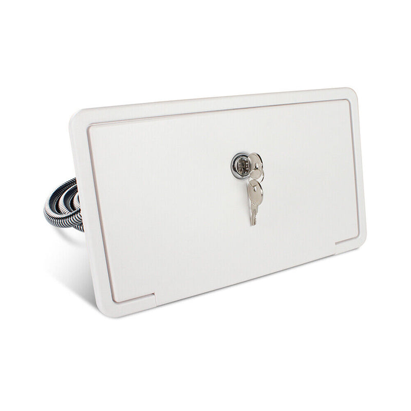 Adjustable Camper RV External Exterior Shower Box Kit with Lock (White)