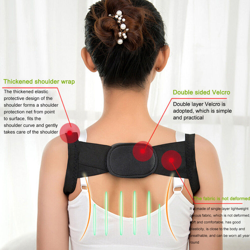Brace Support Belt Adjustable Back Clavicle Spine Shoulder Posture Correctors