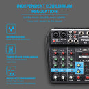 4 Channel Audio Sound Mixer Mini Mixing DJ Console with 48V Power (EU Plug)