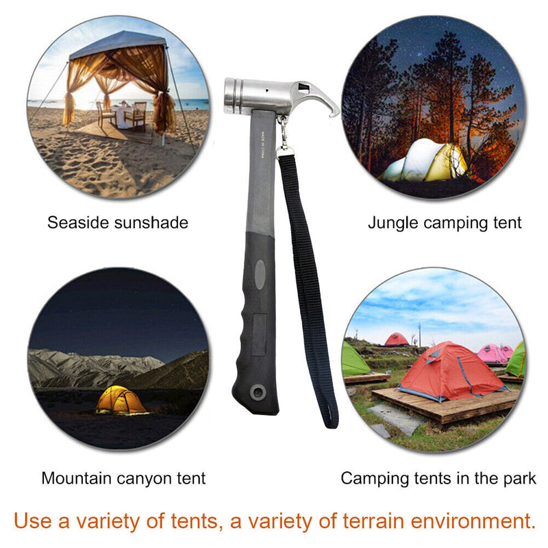 Outdoor Camping Tent Pegs Hammer Stainless Steel Tent Nail Puller Accessori