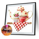 Diamond Painting 5D Full Round Drill Mosaic DIY Tea Time Kit for Wall Decorat