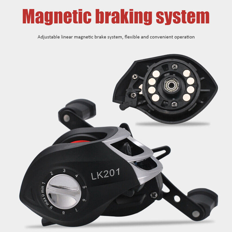 8kg Drag Low Profile Baitcasting Metal Saltwater Fishing Reel (Right Hand)