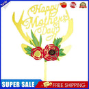 Flowers Happy Mothers Day Cake Topper Mirror Acrylic Insert Card Mom Gift Decor