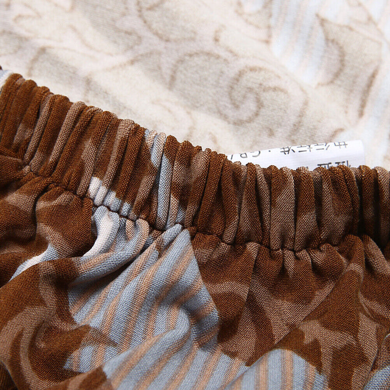 Removable Conjoined Stretchy Floral Home Stool Chair Seat Cover (3