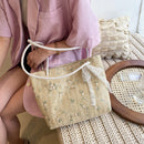 Fashion Women Flower Embroidery Lace Woven Large Capacity Tote Shoulder Bags