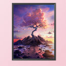 11CT Full Cross Stitch Dusk Cherry Tree DIY Printed Wall Art Crafts Home Decor