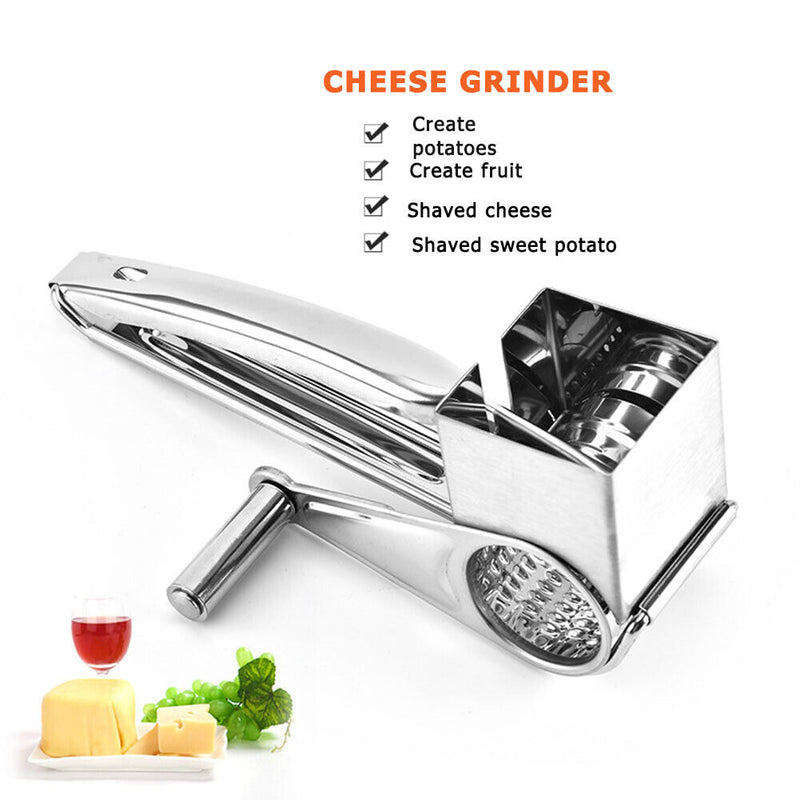 Multi-functional Stainless Steel Rotary Cheese Grater Chocolates Shredder