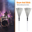 #A Metal Wire Drum Brush Sticks Wood Drum Musical Percussion Brushes for Beginne