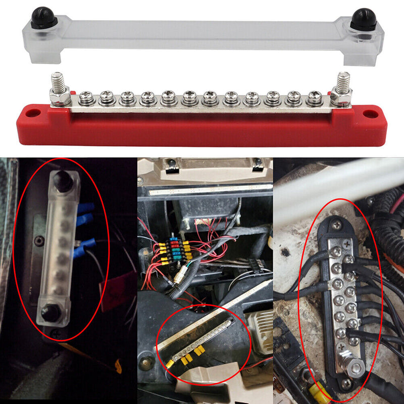 Universal Car Terminal Block with Transparent Cover Busbar for Car Boat Mar