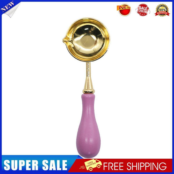 Sealing Wax Spoon Solid Wood Retro Wax Spoons Decorative Stamp Craft (Pink)