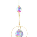 Hanging Moon Sun Heart Ball Light Catcher Crystal Outdoor Wind Chime (64) Newly