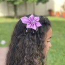 3" Purple BOWS HAIR RIBBON BOW GIRLS KIDS ALLIGATOR HAIRPIN CLIPS HOT X9N6 E6B4