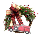 35CM 2022 Christmas Wreath Car Bows Garlands Hanging Party Ornaments Decor{