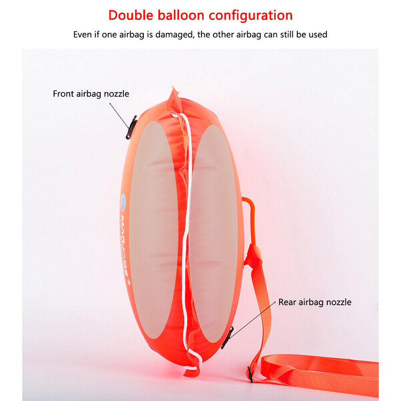 Double Airbag Outdoor Training Swimming Buoy Water Sports Float Signal Tow Ba