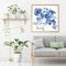 Blue Ink Flower Oil Paint By Numbers Kit DIY Acrylic Painting on Canvas no