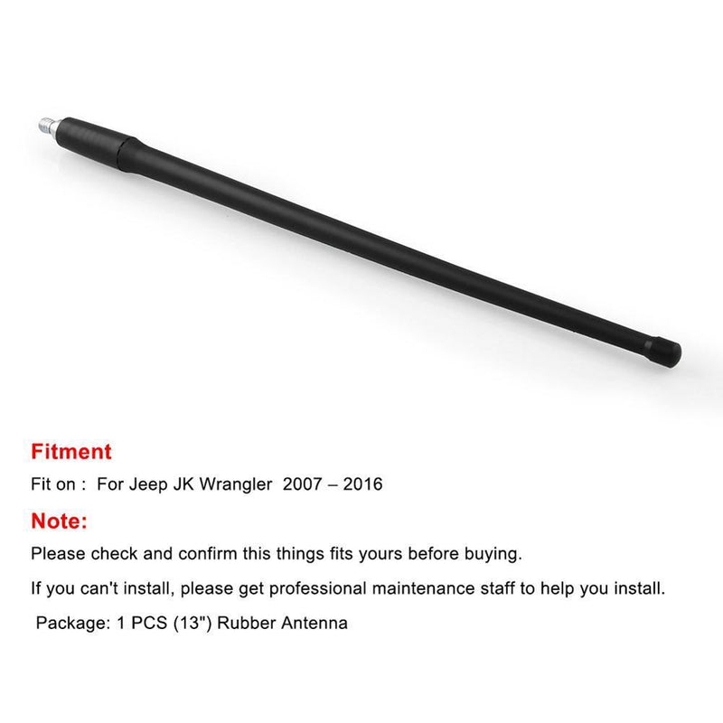 13 Inch AM FM Radio Antenna Mast Aerial Black for Wrangler JK JL 2007-2018