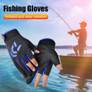 3-Finger Cut Unisex Arrow Fishing Gloves Non-Slip Angling Gloves (Blue) Newly
