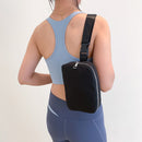 #A Casual Chest Bag Nylon Fanny Packs Zipper Sling Purse for Workout Running Tra