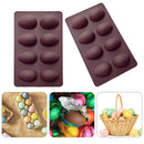 Silicone Cake Mold 8-Cavity Easter Egg Chocolate Mould Pastry Baking Tray Newly