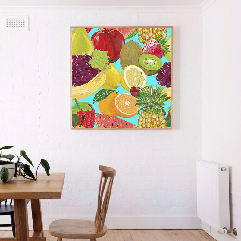DIY Full Round Drill Drawing Kit 5D Fruit Painting Diamond Ornaments Artwork Set