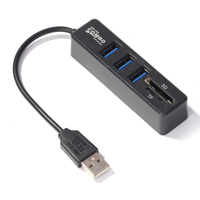 USB 2.0 HUB Adapter Multiple USB Splitter Power Hub Card Reader (5 Ports)