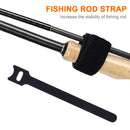 10pcs Fishing Rod Tie Holders Straps Suspenders Fastener Cable Belt (Black)