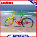 5D DIY Full Drill Round Shape Seaside Color Bike Rhinestone Diamond Drawing Kit