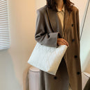 Metal Chain PU Quilted Crossbody Bag Female Solid Color Designer Top-handle Bag