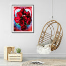 5D DIY Full Drill Round Shape Red Rose Rhinestone Diamond Drawing for Bedro