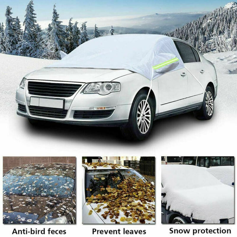 with Night Reflective Strips Auto Snow Cover Car Windscreen Mirror Shield Cover