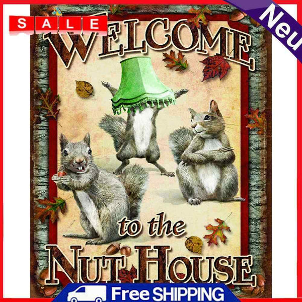 Cute Squirrel Frameless Picture Oil Paint By Numbers Hand Painted Picture Kit