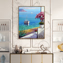 Paint By Numbers DIY Beach Boat Painted on Canvas Oil Art Craft Home Wall Decor