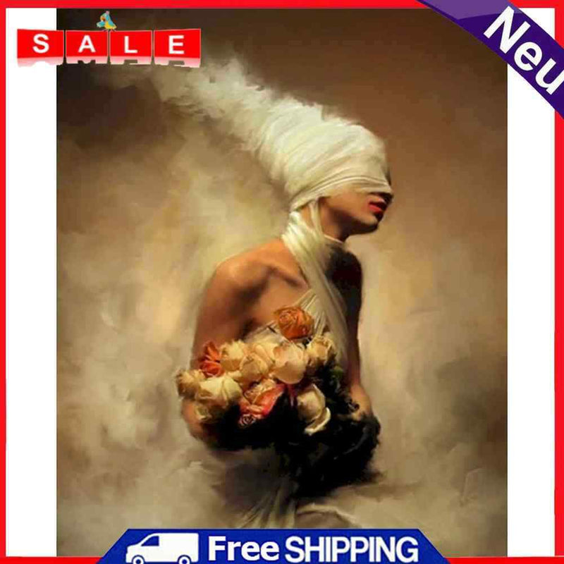 Smoke Girl Oil Paint By Numbers DIY Handpainted on Canvas Wall Art Decoration