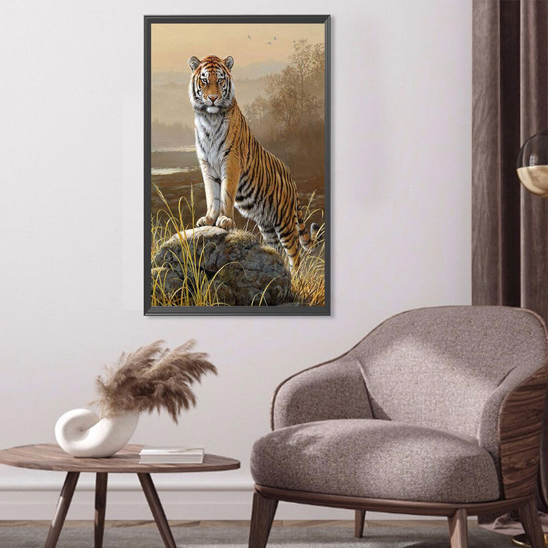 5D DIY Diamond Drawing Northeast Tiger Kits Full Round Drill Wall Decor Crafts