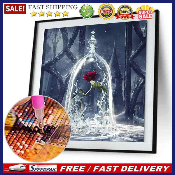 Red Rose 5D Diamond DIY Painting Kit Home Decor Craft 30 X 30cm